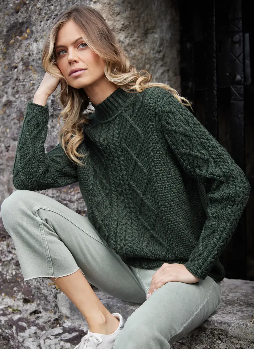 Orlaigh Aran Turtleneck Sweater